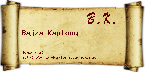 Bajza Kaplony névjegykártya